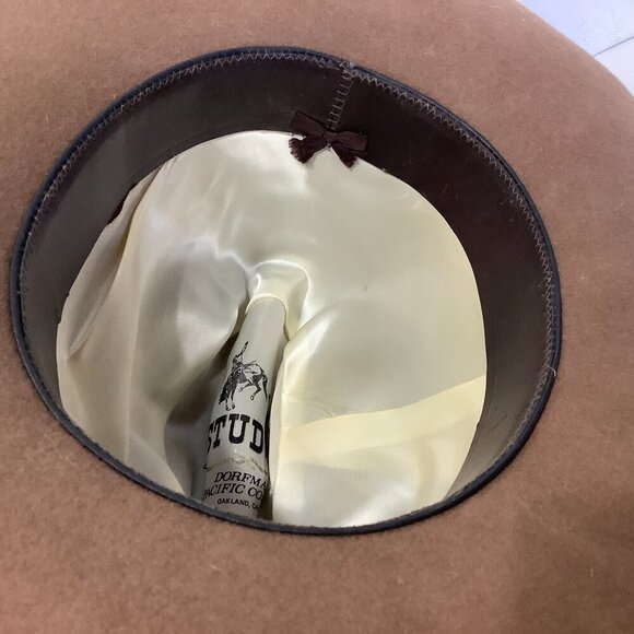 Studs DP Dorfman Pacific Company Western Cowboy Hat Brown - Picture 9 of 12